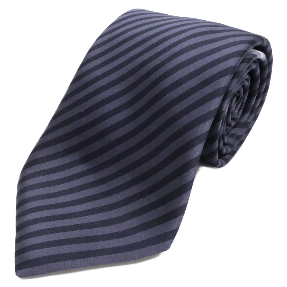LOUIS VUITTON Louis Vuitton Striped Silk Tie, Gray/Navy, Men's